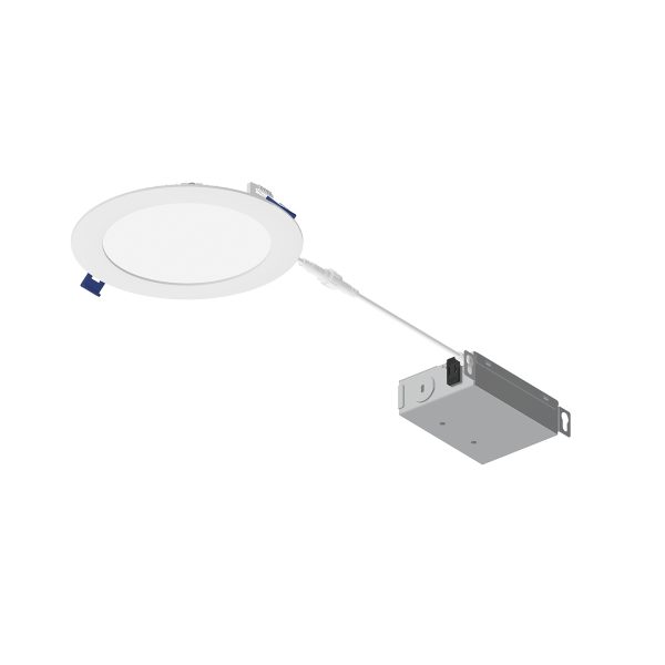 Nora Lighting NFLAT-R6TWMPW - 6” LED Downlight with Selectable CCT, 1050lm / 13.5W, Matte Powder White Finish