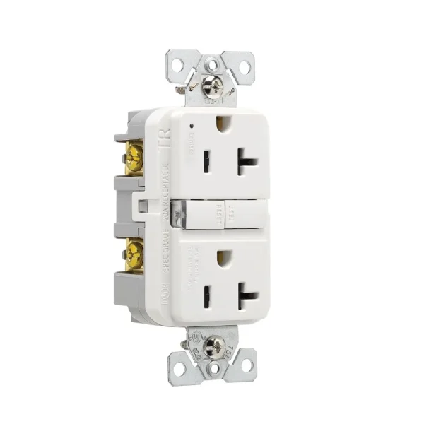 Eaton TRGF20W - Slim GFCI Receptacle Outlet Tamper Resistant - White - 20A TR